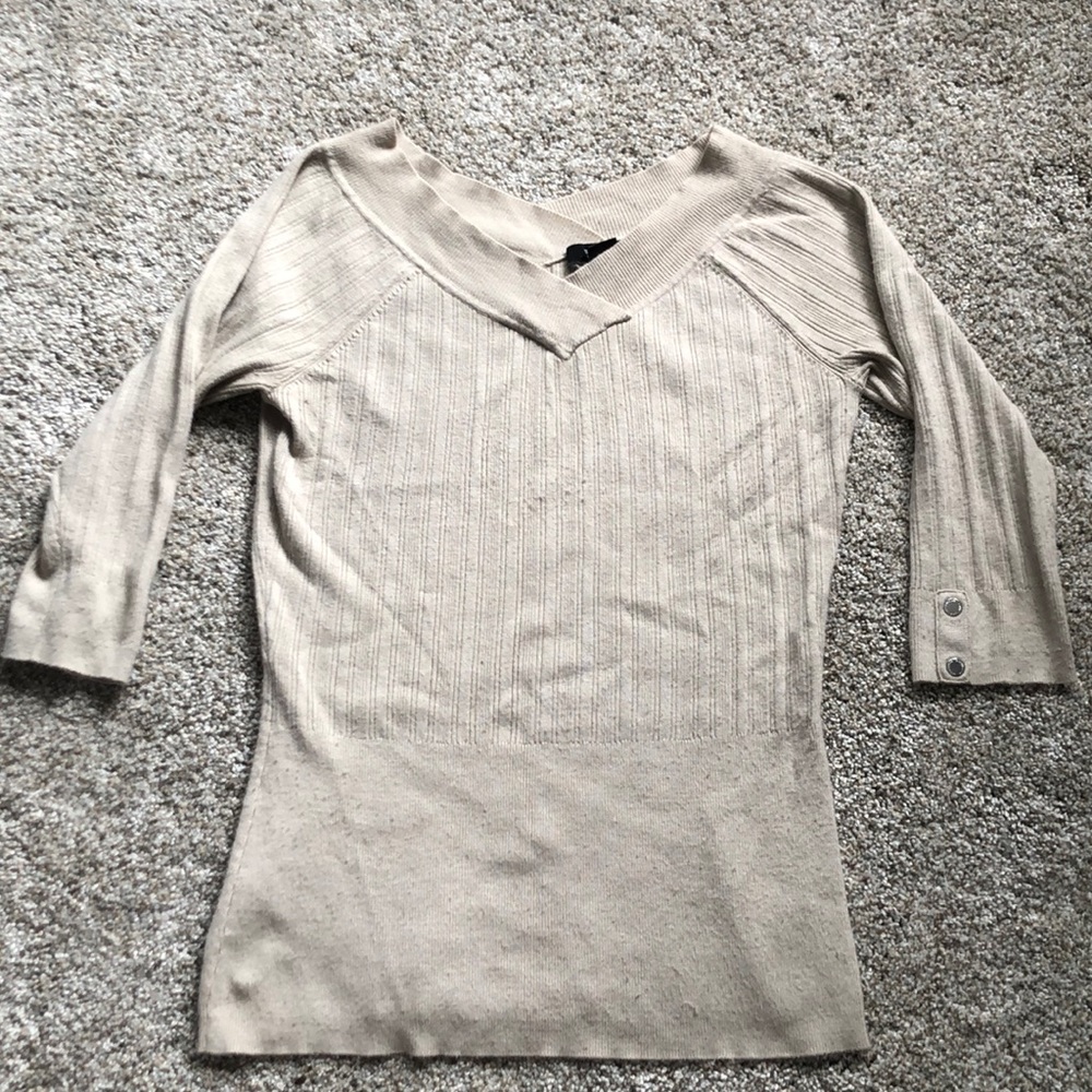 White House tan sweater